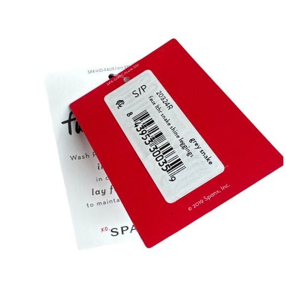 NWT Spanx Faux Leather Snake Shine Leggings Women’s Size Small - Picture 7 of 7